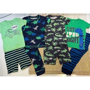 CARTER'S Toddler Boys Dinosaur/Alligator Pajamas Set Bundle (x4) | 3T